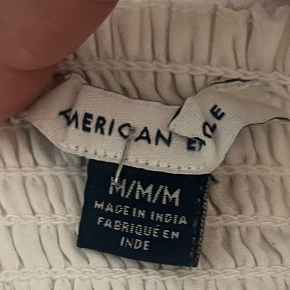 American Eagle Smocked Strapless Maxi Dress Cream Floral M - Picture 8 of 10